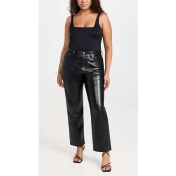AGOLDE Women's Recycled Leather Fitted '90s Pants – Sustainable Chic Style