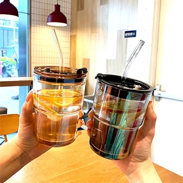 BLUEPOLAR Amber Tumbler with Straw and Lid for Coffee