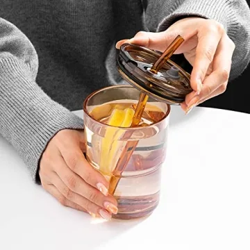 BLUEPOLAR Amber Tumbler with Straw and Lid for Coffee