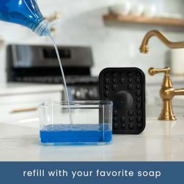 S&T INC. Dish Soap Dispenser and Sponge Holder - 13 oz