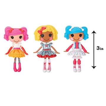 Lalaloopsy Mini Craft Fair Dolls & Pets - 3-Pack with Peanut Big Top, Mittens Fluff, Dot Starlight, Accessories & Playset
