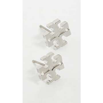 Tory Burch Women's Kira Stud Earrings, Tory Silver, One Size