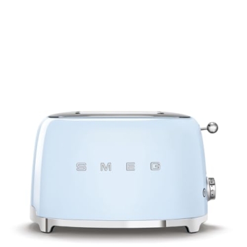 SMEG Pastel Blue 2-Slice Toaster with Defrost Function