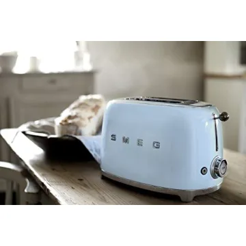 SMEG Pastel Blue 2-Slice Toaster with Defrost Function