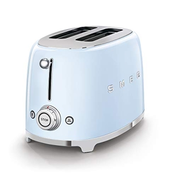 SMEG Pastel Blue 2-Slice Toaster with Defrost Function