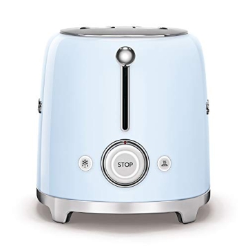SMEG Pastel Blue 2-Slice Toaster with Defrost Function