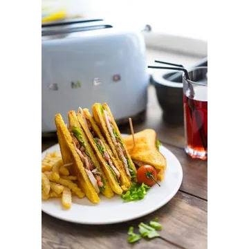 SMEG Pastel Blue 2-Slice Toaster with Defrost Function