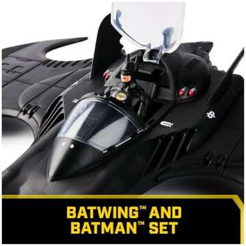 DC Comics Batman, Batwing and 4-inch Batman Figure Set, 1992 Batman Returns Limited Edition 85th Anniversary Collectible Kids Toys for Boys Ages 3 and Up