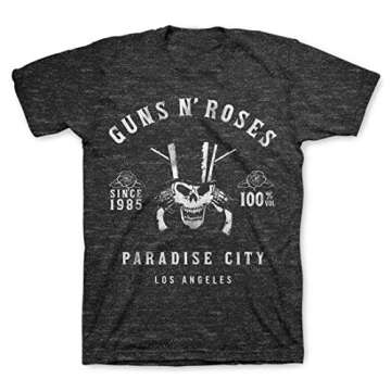 Guns N’ Roses GNR Skeleton Rose Charcoal T-Shirt