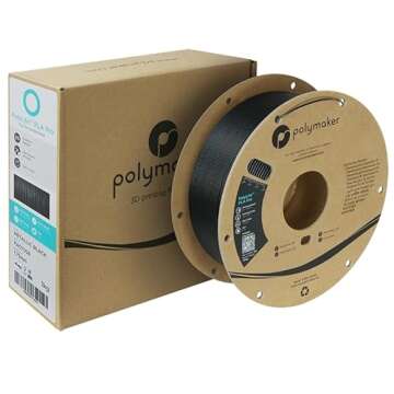 Polymaker PLA PRO Filament 1.75mm Metallic Black, Powerful PLA Filament 1.75mm 3D Printer Filament 1...