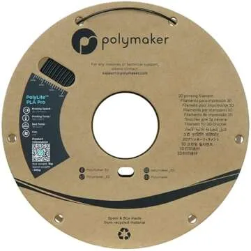Polymaker PLA PRO Filament 1.75mm Metallic Black, Powerful PLA Filament 1.75mm 3D Printer Filament 1kg - PolyLite 1.75 PLA Filament PRO Tough & High Rigidity 3D Printing PLA Filament Metallic Black