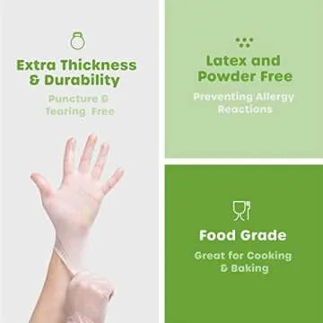 Comfy Package [100 Count Disposable Vinyl Gloves, Powder Free, Latex Free, Clear Gloves for Cooking and cleaning