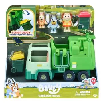 Bluey Garbage Truck - 2.5", Bingo, and Bin Man poseable Figures with Playset | Amazon Exclusive