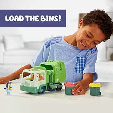 Bluey Garbage Truck - 2.5", Bingo, and Bin Man poseable Figures with Playset | Amazon Exclusive