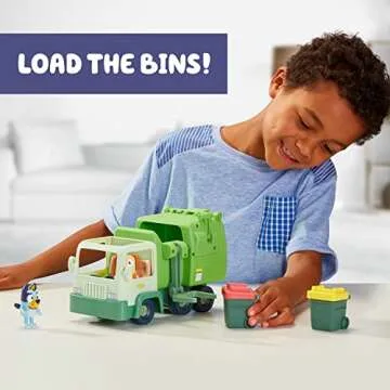 Bluey Garbage Truck - 2.5", Bingo, and Bin Man poseable Figures with Playset | Amazon Exclusive