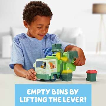 Bluey Garbage Truck - 2.5", Bingo, and Bin Man poseable Figures with Playset | Amazon Exclusive