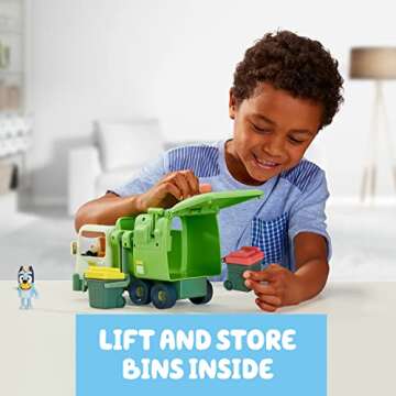 Bluey Garbage Truck - 2.5", Bingo, and Bin Man poseable Figures with Playset | Amazon Exclusive
