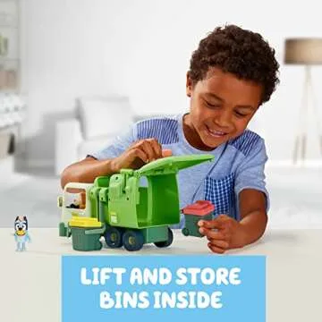 Bluey Garbage Truck - 2.5", Bingo, and Bin Man poseable Figures with Playset | Amazon Exclusive