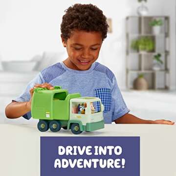 Bluey Garbage Truck - 2.5", Bingo, and Bin Man poseable Figures with Playset | Amazon Exclusive