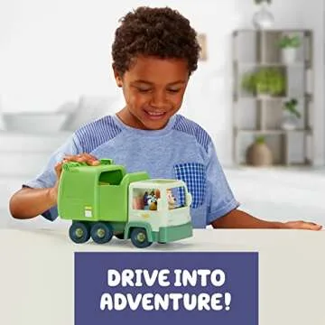 Bluey Garbage Truck - 2.5", Bingo, and Bin Man poseable Figures with Playset | Amazon Exclusive