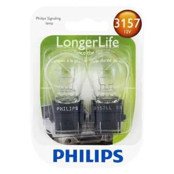 Philips Automotive Lighting 3157LLB2 Longer Life Miniature Bulb, 2 Count (Pack of 1), White