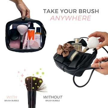 brush bubble Original Silicone Makeup Brush Covers for Travel, A Storage & Organizer Case for Brushe...