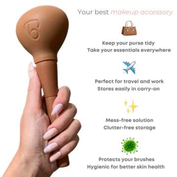 brush bubble Original Silicone Makeup Brush Covers for Travel, A Storage & Organizer Case for Brushes to protect Makeup Bag, Universal Design For Single & Multi-fit, Periwinkle, 2 Pack Set