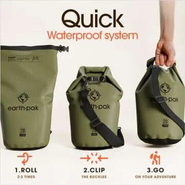 Earth Pak Waterproof Dry Bag with Phone Case for Adventure
