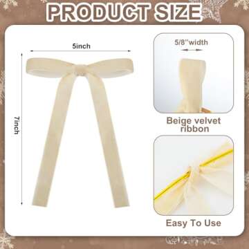 Glitinsel 24 Pcs Velvet Bows Coquette Ribbon Bows Crafts Gift Decorative Bows for Bachelorette Coquette Wedding Bridal Birthday Xmas Party Decorations