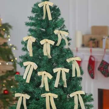 Glitinsel 24 Pcs Velvet Bows for Christmas and Party Decor