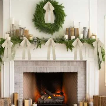 Glitinsel 24 Pcs Velvet Bows for Christmas and Party Decor