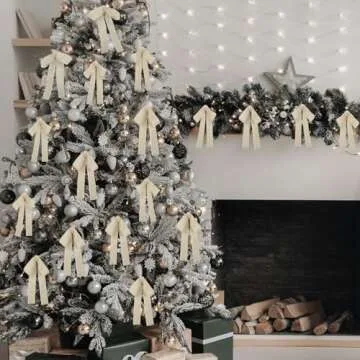 Glitinsel 24 Pcs Velvet Bows for Christmas and Party Decor