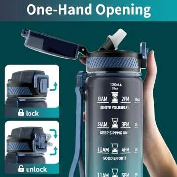 QLUR 32oz Motivational Water Bottle with Straw