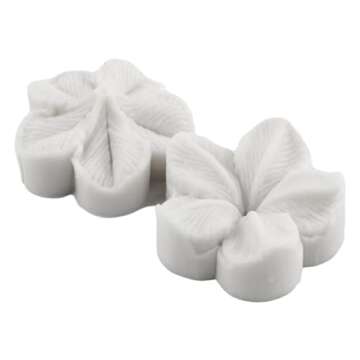 MINFEIDMS Gumpaste Flower Silicone Veining Mold Fondant Rose Veined Mold Gum Paste Peony Flower Mold Orchid Molds For Cake Decorating Candy Chocolate Gum Paste Polymer Clay Set Of 5