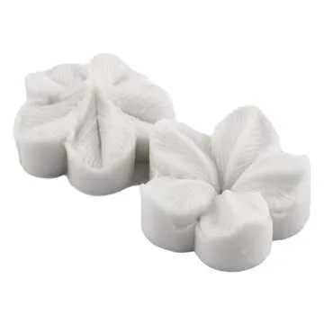 MINFEIDMS Gumpaste Flower Silicone Veining Mold Fondant Rose Veined Mold Gum Paste Peony Flower Mold Orchid Molds For Cake Decorating Candy Chocolate Gum Paste Polymer Clay Set Of 5