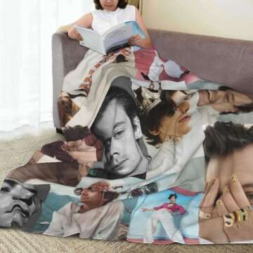 Blanket Flannel Soft Warm Bed Blanket All Seasons for Bedroom Living Room Household Decoration 50"X40"