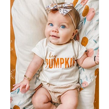 Baby Boy Girl Halloween Hey Pumpkin Romper Outfit 0-3 Years