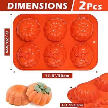 Kamehame Pumpkin Cake Mold | 2 Pcs Silicone 3D Pumpkin Design for Easy Fall Baking