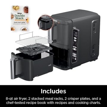 Ninja DoubleStack Air Fryer, 8 QT, Space Saving, 6-in-1 Cooking
