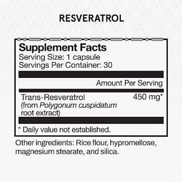 Momentous Resveratrol Supplement 450mg - Trans-Resveratrol for Healthy Aging, Brain & Heart Support ...