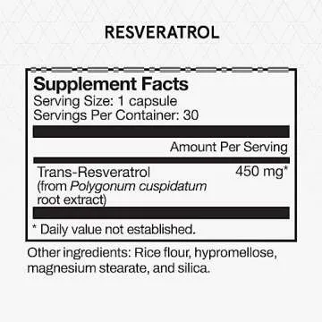 Momentous Resveratrol Supplement 450mg - Trans-Resveratrol for Healthy Aging, Brain & Heart Support ...