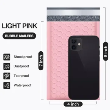 UCGOU Light Pink Bubble Mailers - 50 Pack for Shipping