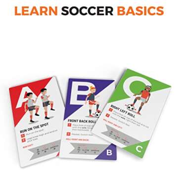 Kick Deck ABC Youth Soccer Training Program - 26 Self Training Cards for Ages 4+