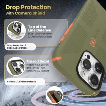 Speck MagSafe Case for iPhone 15 Pro - Drop & Camera Protection, Soft-Touch Secure Grip, Wireless Ch...