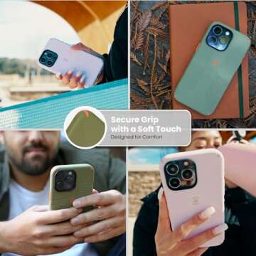 Speck MagSafe Case for iPhone 15 Pro - Drop & Camera Protection, Soft-Touch Secure Grip, Wireless Charging Compatible, Fits All 6.1 Inch Models Including iPhone 14 &13 Pro - Grip Green