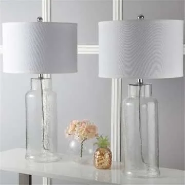 SAFAVIEH Lighting Collection Glass Bottle Clear 30-inch Bedroom Living Room Home Office Desk Nightst...