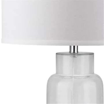SAFAVIEH Lighting Collection Glass Bottle Clear 30-inch Bedroom Living Room Home Office Desk Nightstand Table Lamp Set of 2 (LED Bulbs Included)
