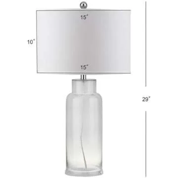 SAFAVIEH Lighting Collection Glass Bottle Clear 30-inch Bedroom Living Room Home Office Desk Nightstand Table Lamp Set of 2 (LED Bulbs Included)