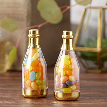 Elegant Metallic Champagne Bottle Favor Jars Set of 12
