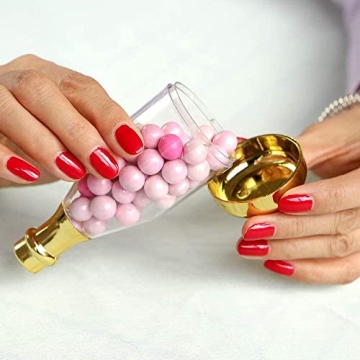 Elegant Metallic Champagne Bottle Favor Jars Set of 12